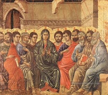 Pentecôte école siennoise Duccio Peinture à l'huile